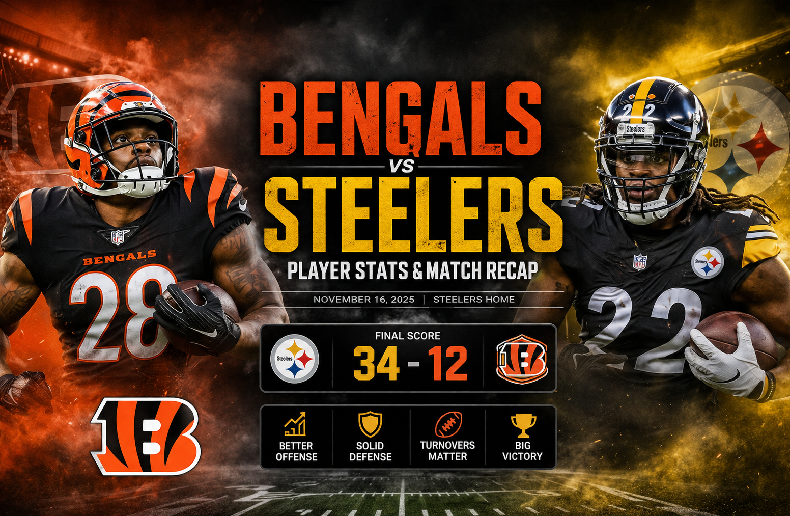 Bengals vs Pittsburgh Steelers Match Player Stats