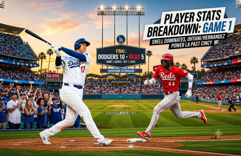 cincinnati reds vs dodgers match player stats