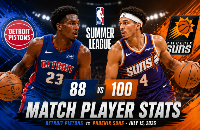 Detroit Pistons vs Phoenix Suns Match Player Stats
