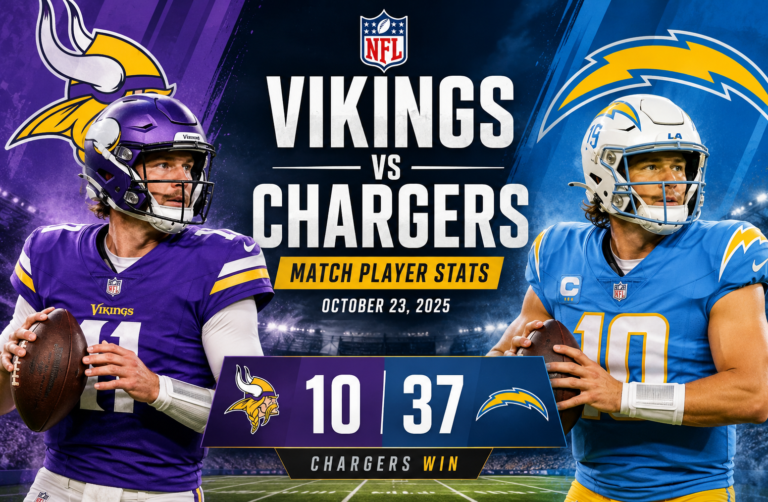 Minnesota Vikings vs Chargers Match Player Stats